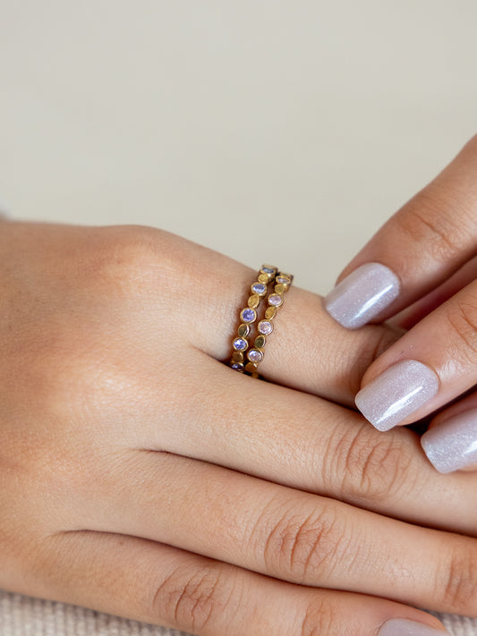 Love Glow Ring Stack Combo (Anti Tarnish) - Set of 2 Rings