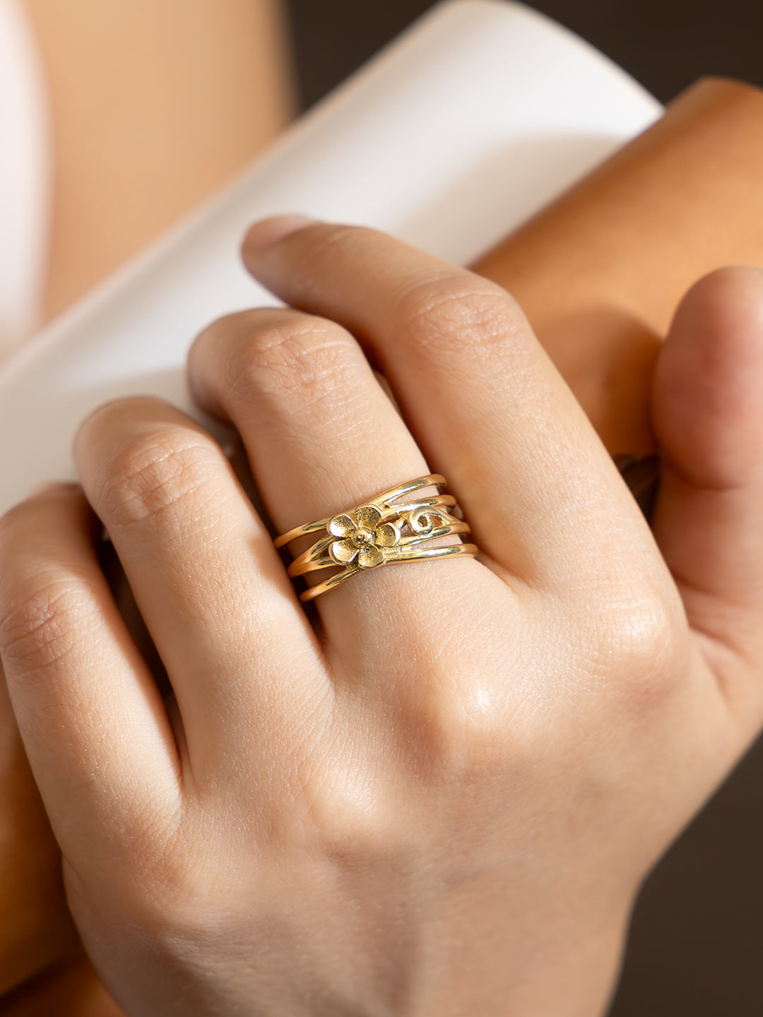 Garden Loop Brass Adjustable Ring (Anti Tarnish)