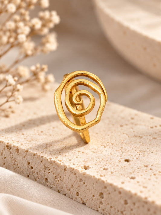 Infinity Spiral Adjustable Brass Ring (Anti Tarnish)