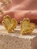Ornate Gold Heart Earrings
