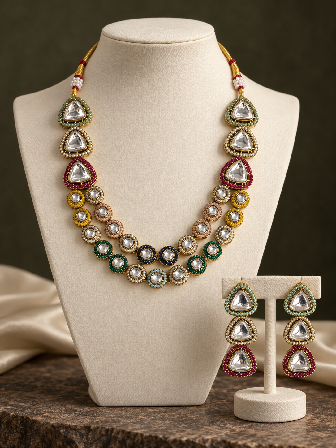 Rangrez Kundan Necklace Set ✨
