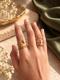 Nature Brass Adjustable Ring Stack (Anti Tarnish) - 5  Rings