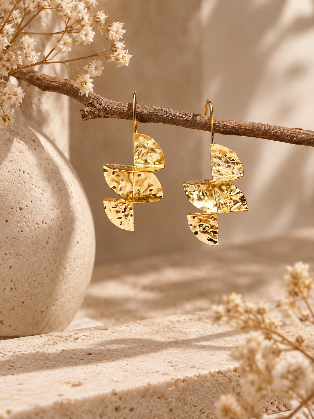 Spiral Earring - Statement Brass Earring