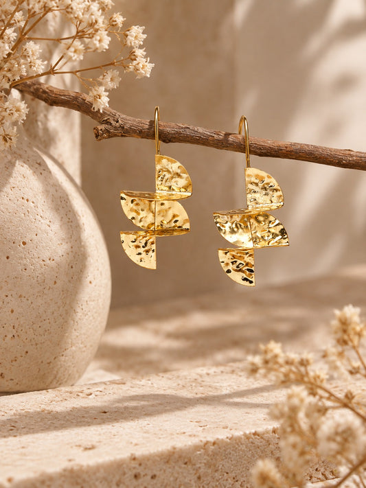 Spiral Earring - Statement Brass Earring