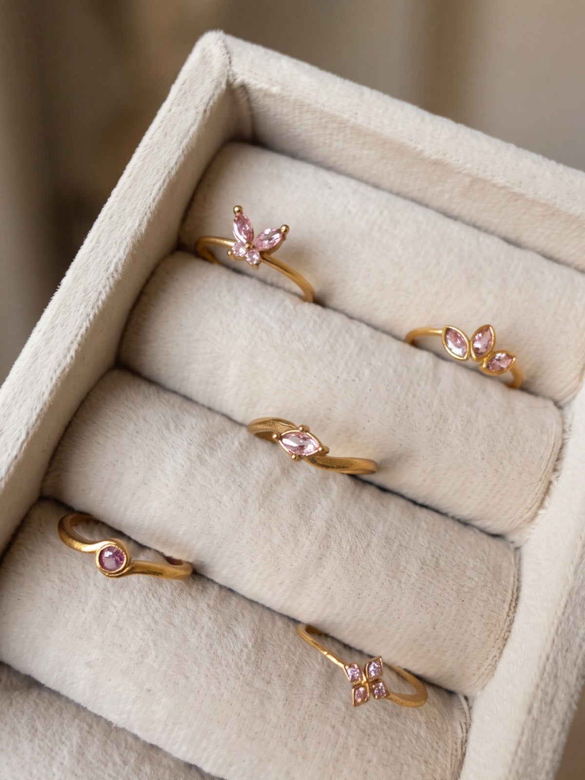 The Blush Edit Brass Ring Stack (Anti Tarnish) - 5  Rings