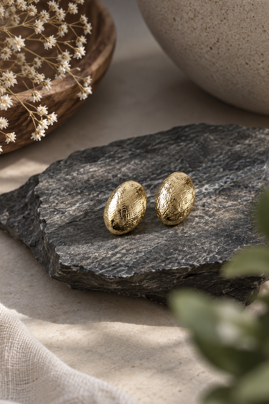 Golden Pebble Stud