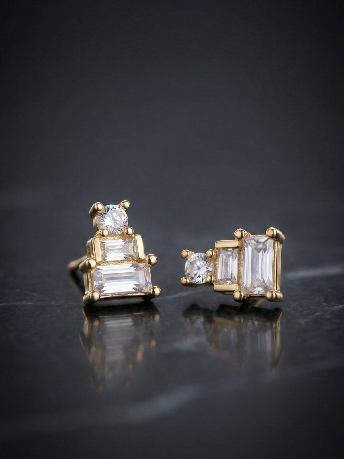 Prism Pop Diamond Brass Studs (Anti Tarnish)