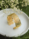 Plaited Vintage Adjustable Brass Bracelet (Anti Tarnish)