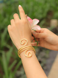 Scroll Handcrafted Adjustable Brass Bracelet (Anti Tarnish)