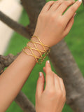 Flowy Abstract Adjustable Brass Bracelet (Anti Tarnish)