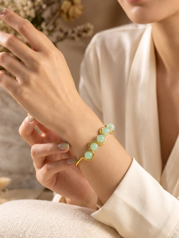 Mint Halo Adjustable Bracelet (Anti Tarnish)