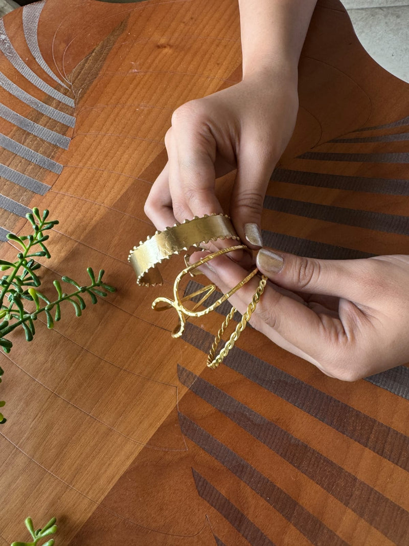 Stack Of the Day - Brass Adjustable (Set of 3 Bracelets)