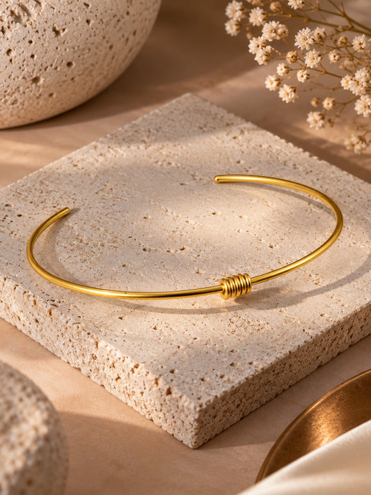 Minimal Knot Brass Adjustable Choker (Anti Tarnish)