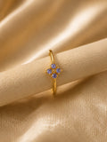 Lilac Clover Adjustable Brass Ring (Anti Tarnish)