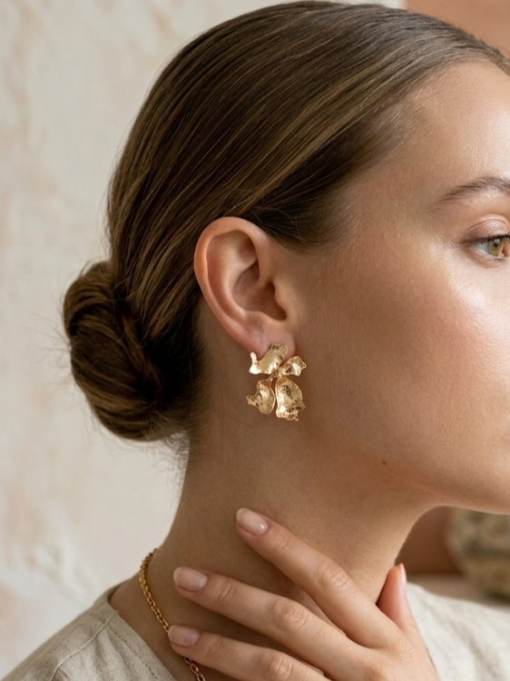 Sculpted Orchid Earrings