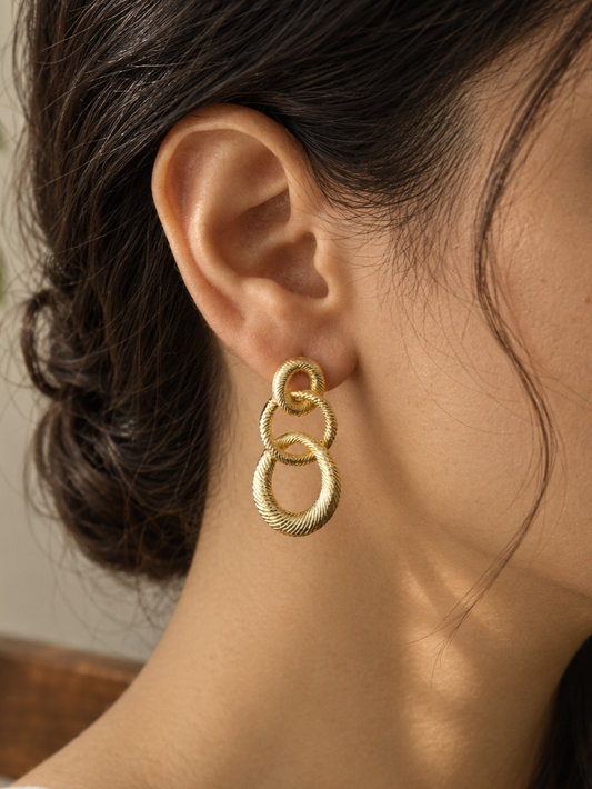 Trinity Gold Earrings