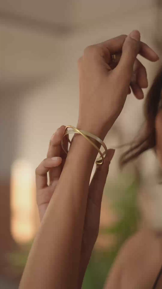 Silver Cross Brass & German Silver Adjustable Bracelet (Anti Tarnish)