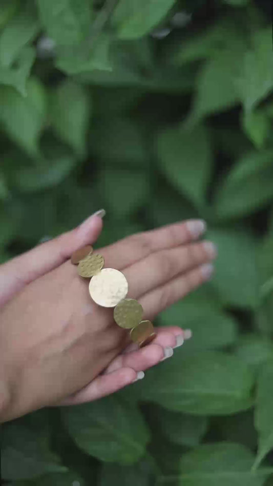 Oro Hammered Brass Adjustable Bracelet (Anti Tarnish)