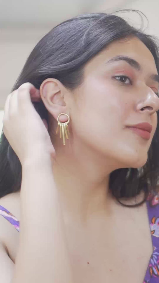 Brass Fringe Earring (Anti Tarnish)
