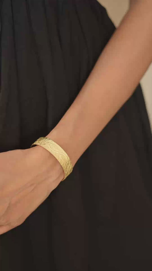 Sunflower Heritage Brass Adjustable Bracelet (Anti Tarnish)