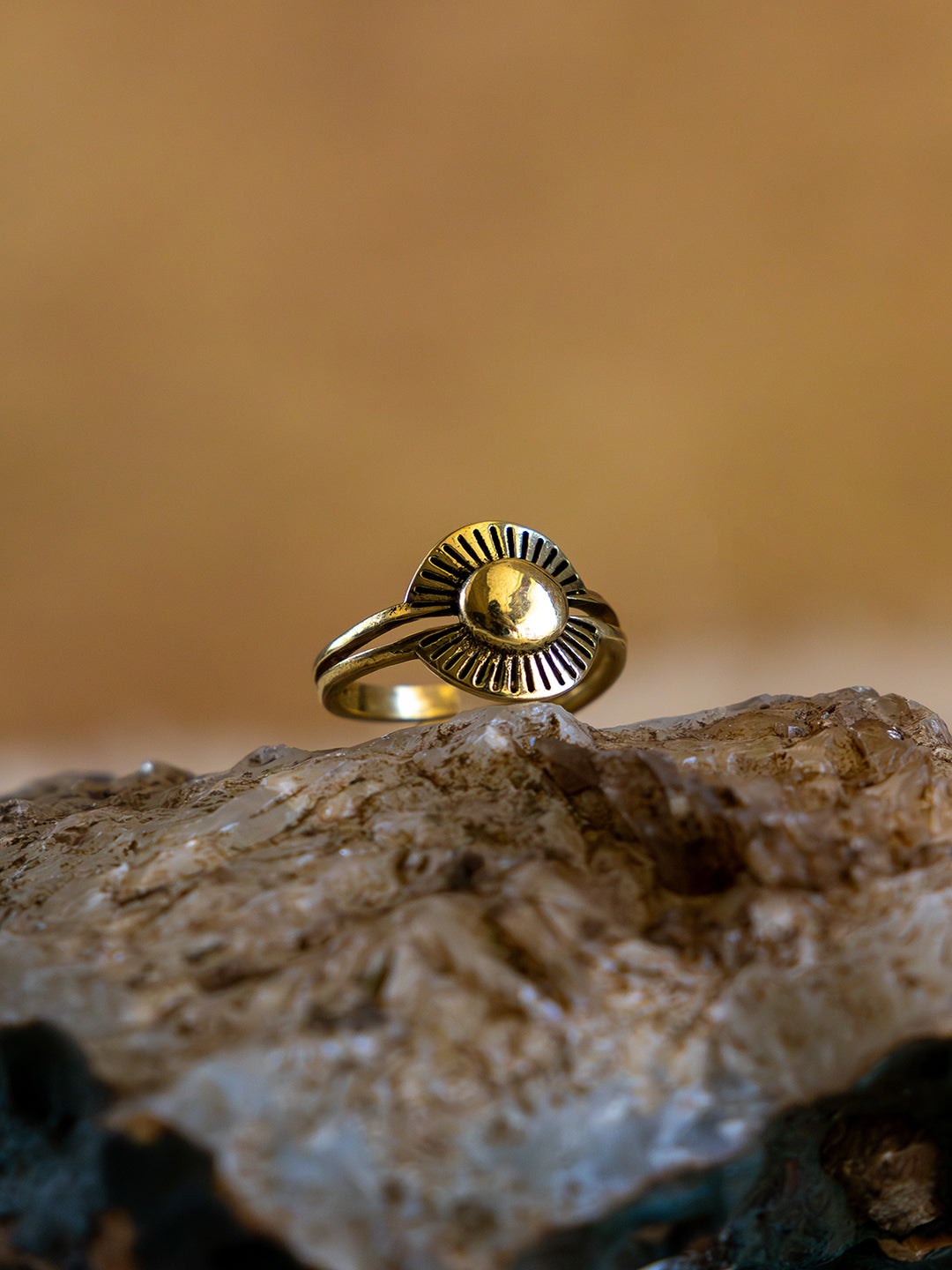 Auric Ray Brass Adjustable Ring (Anti Tarnish)