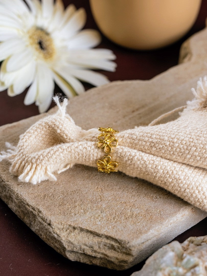 Mini Bloom Brass Ring Adjustable (Anti Tarnish)