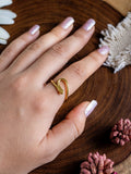 Curve Loop Brass Ring Adjustable (Anti Tarnish)