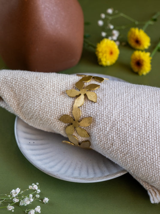 Dancing Petals Brass Adjustable Bracelet (Anti Tarnish)