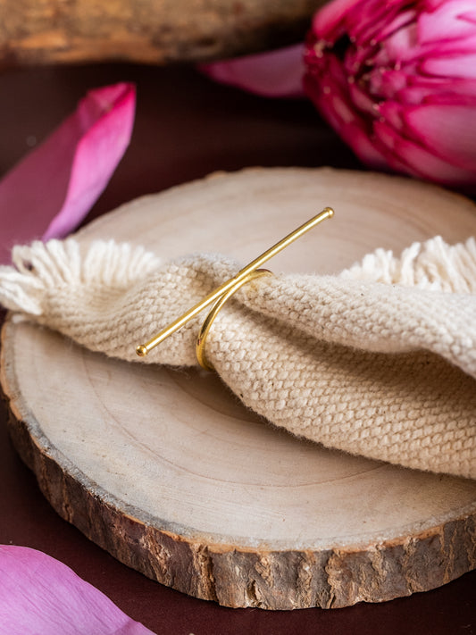 Skye Line Brass Adjustable Ring (Anti Tarnish)