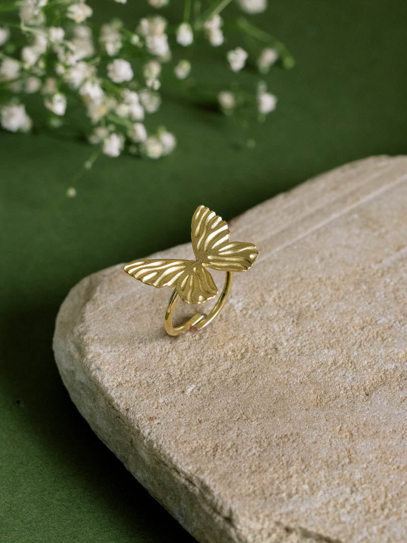 Butterfly Brass Ring Adjustable (Anti Tarnish)
