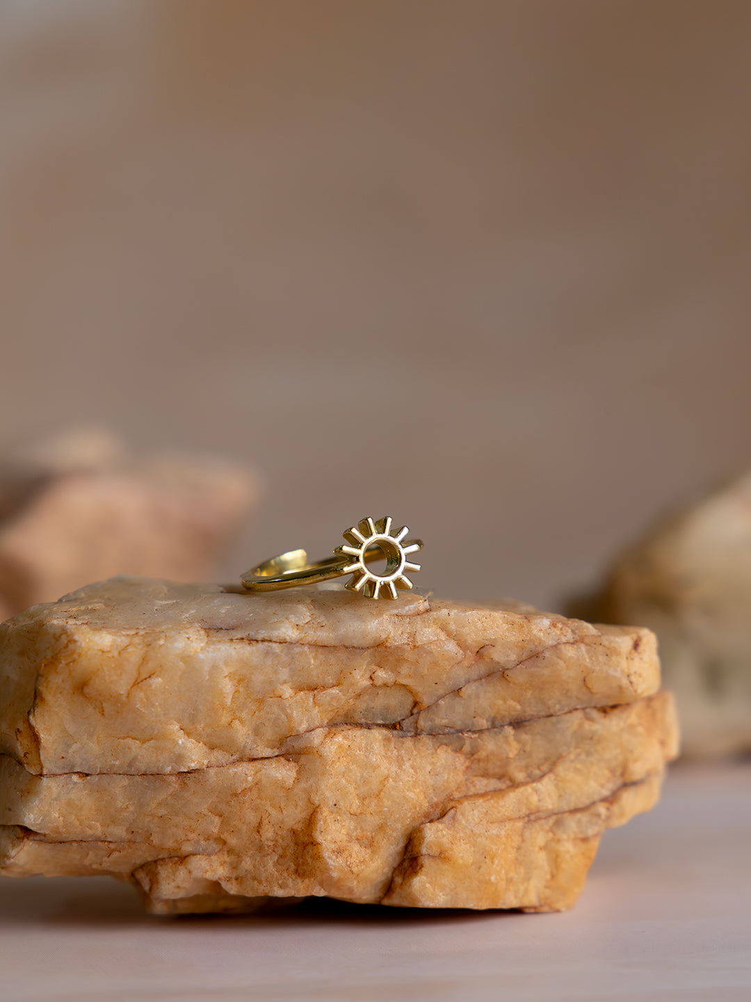 Helia Brass Adjustable Ring (Anti Tarnish)