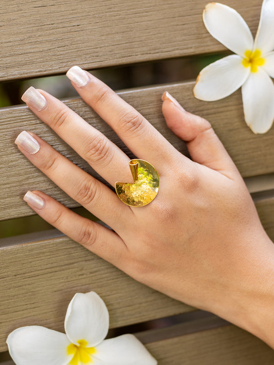 Pacman statement Adjustable Brass Ring (Anti Tarnish)