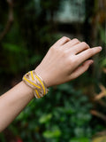 Yellow Entwine Beaded Adjustable Bracelet