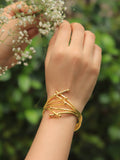 Orbit Wrap Adjustable Brass Golden Bracelet (Anti Tarnish)