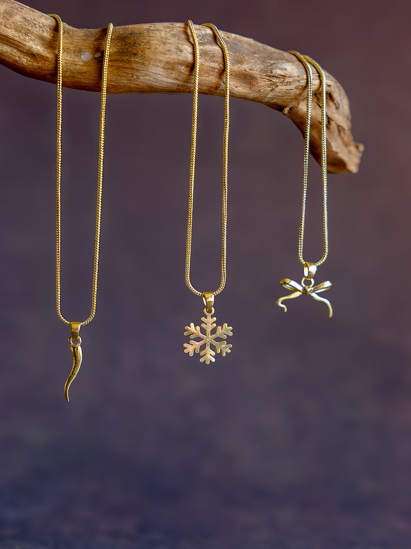 Icona Three Brass Necklace Combo (Anti Tarnish)