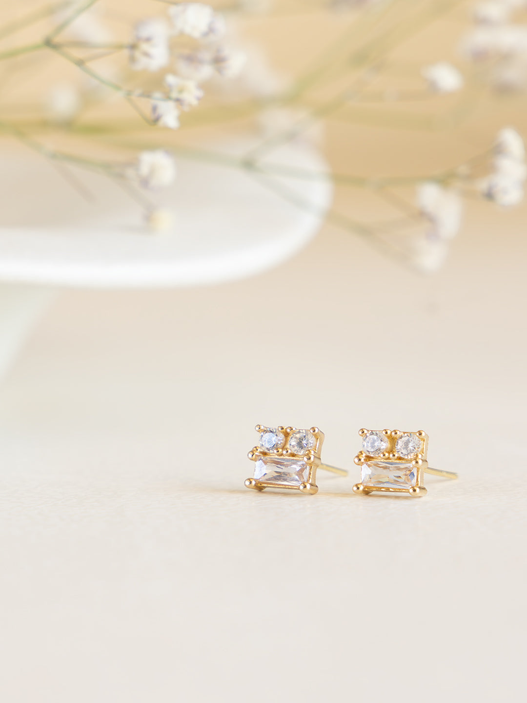 Prism Square diamond Brass Studs (Anti Tarnish)