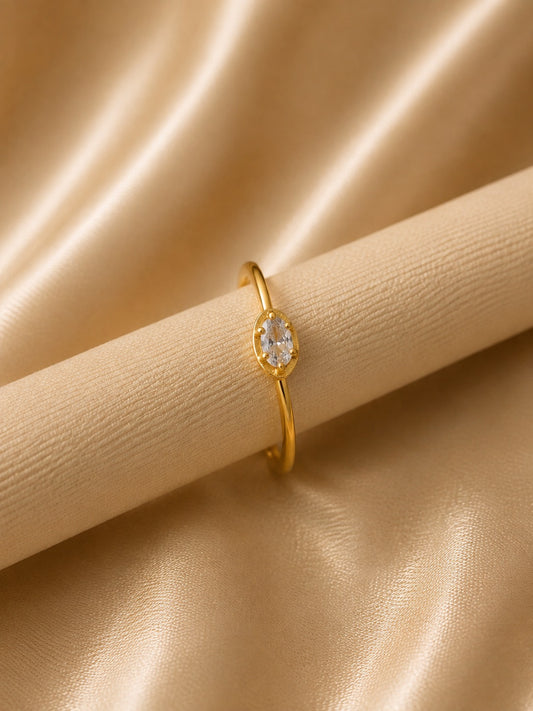 Elara Marquis Adjustable Brass Ring (Anti Tarnish)