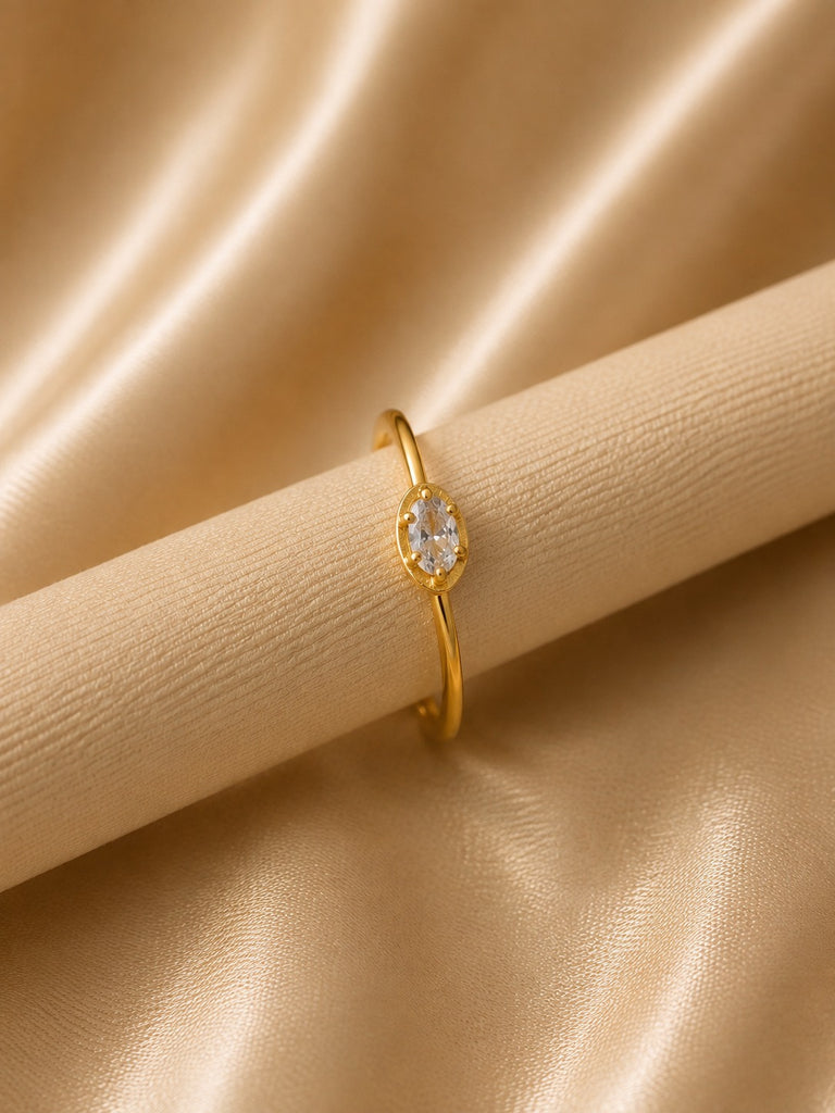 Elara Marquis Adjustable Brass Ring (Anti Tarnish)