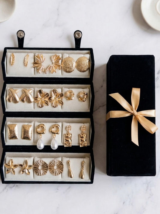 Statement Earring Love Box – Folding Jewelry Organizer (Includes 12 Statement Earrings)