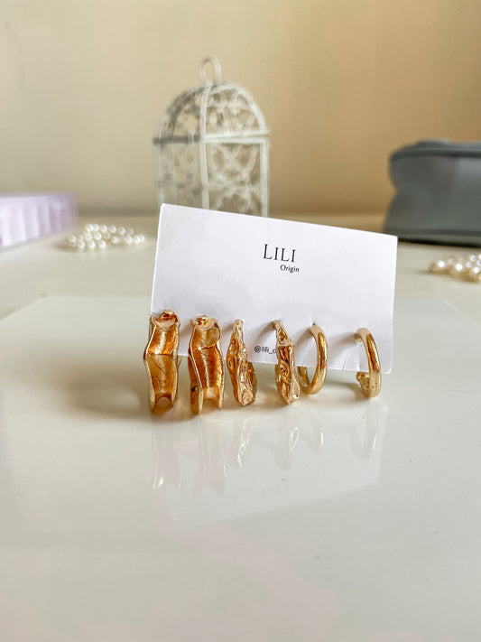 3 Pairs Classic Hoop Earrings - Lili-Origin