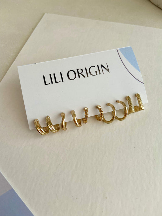 5 pack Mini Hoops Earrings - Lili-Origin