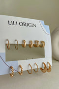 6 pack Small hoop Earrings - Lili-Origin