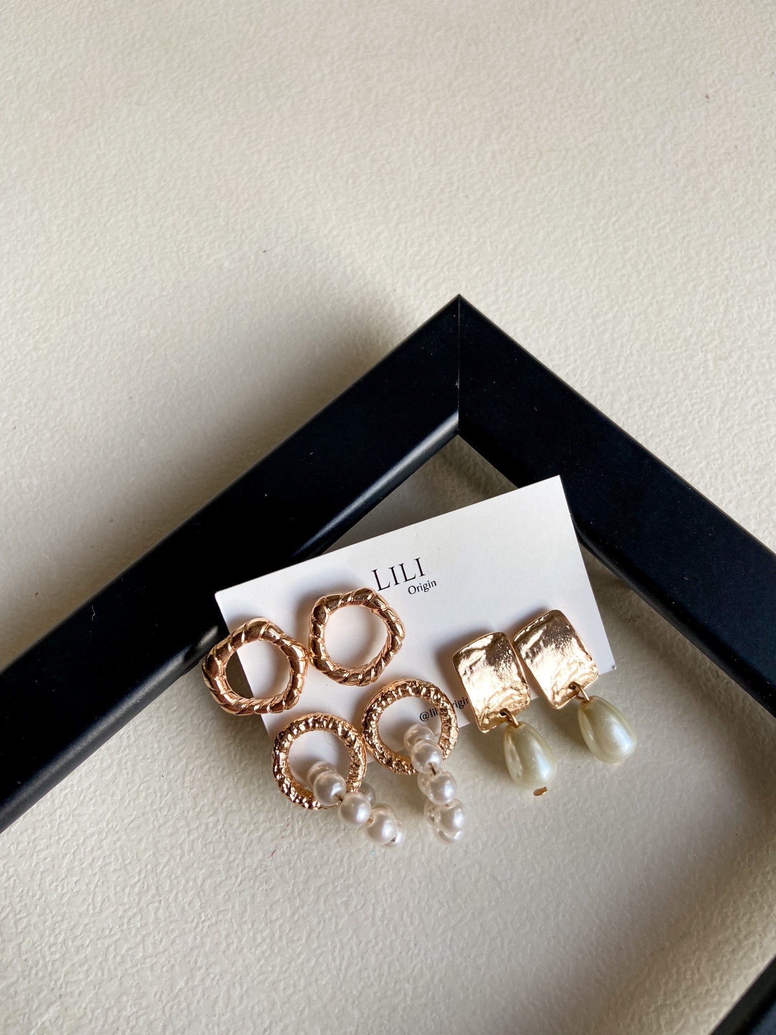 3 Pair Dainty Pearl Earrings - Lili-Origin
