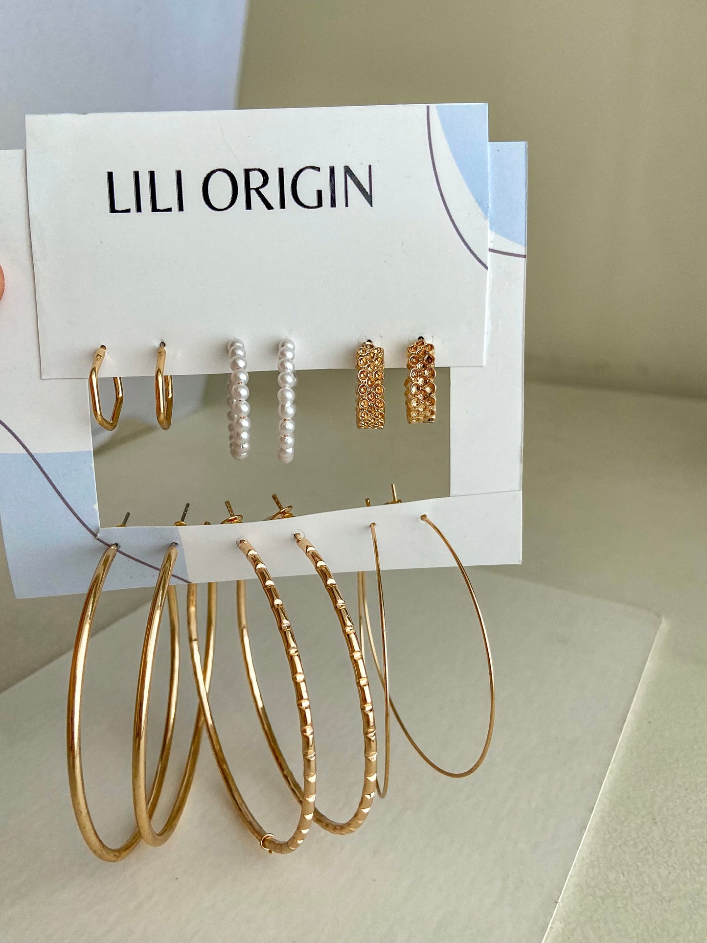 6 pair sparkling big hoop Earrings - Lili-Origin
