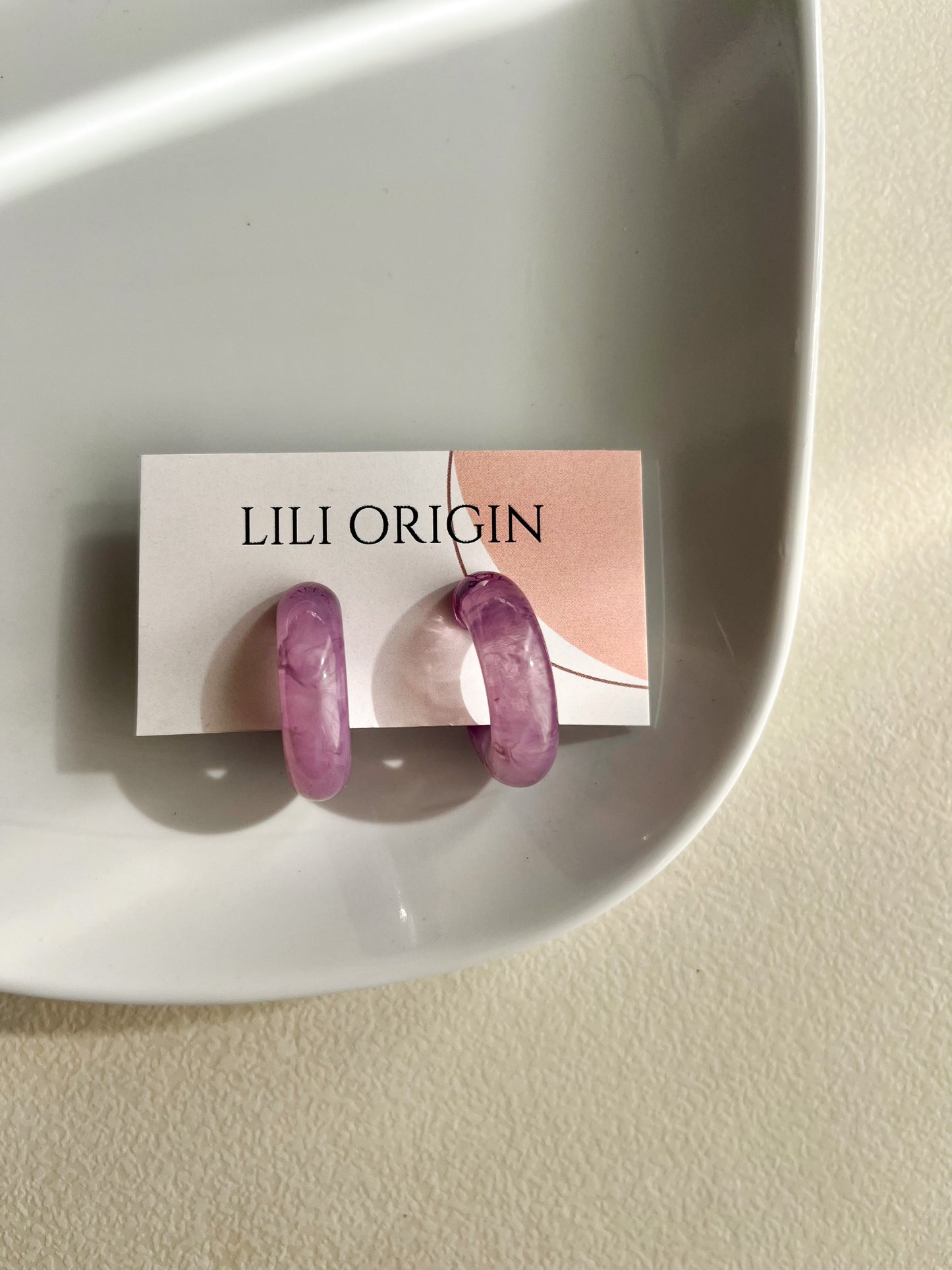 Purple Resin Hoop Earring - Lili-Origin