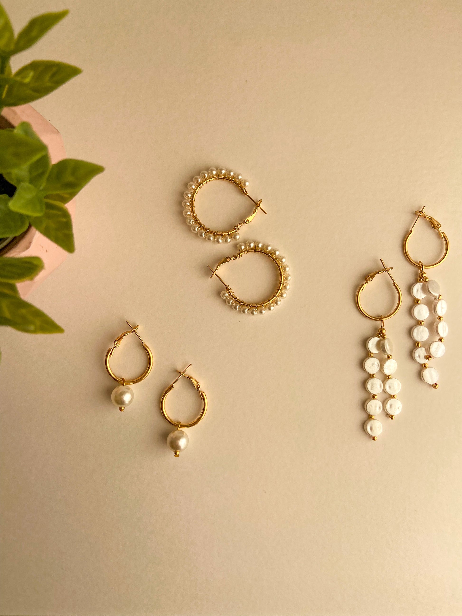 3 Pair Pearl Earrings - Lili-Origin