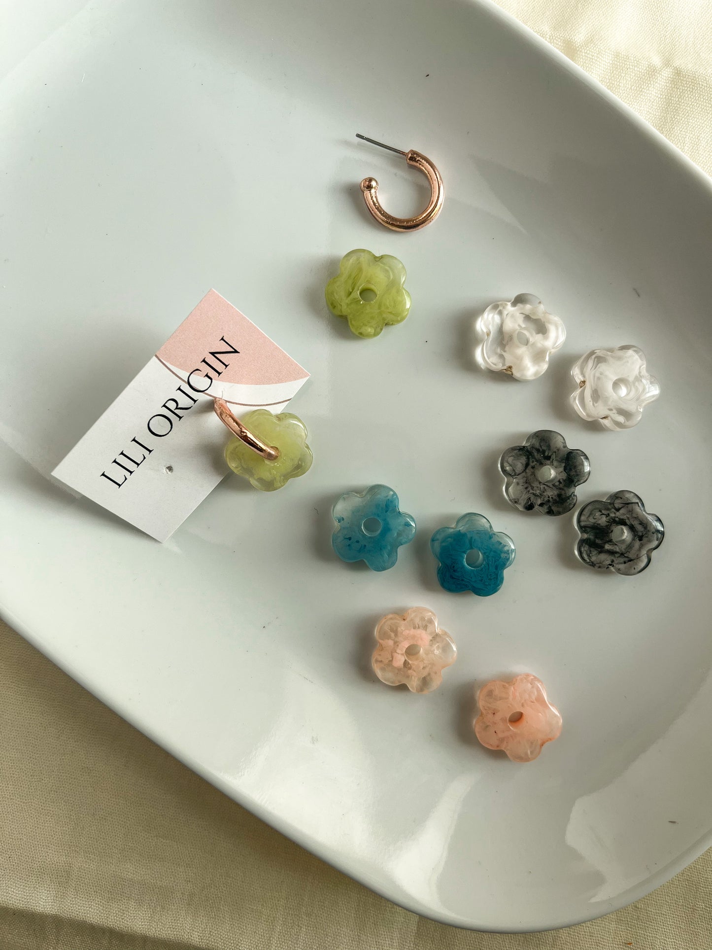 5 pack changeable resin earring - Lili-Origin