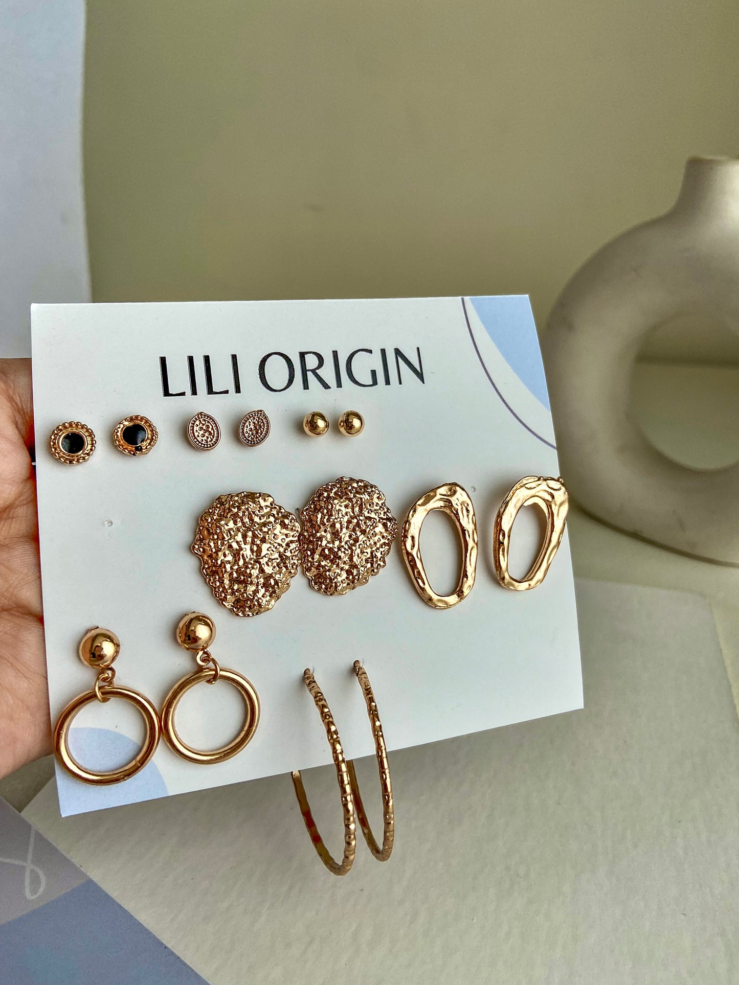 7 pack geometric earring - Lili-Origin