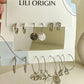 7 Pair Coin Drop Silver Earrings - Lili-Origin