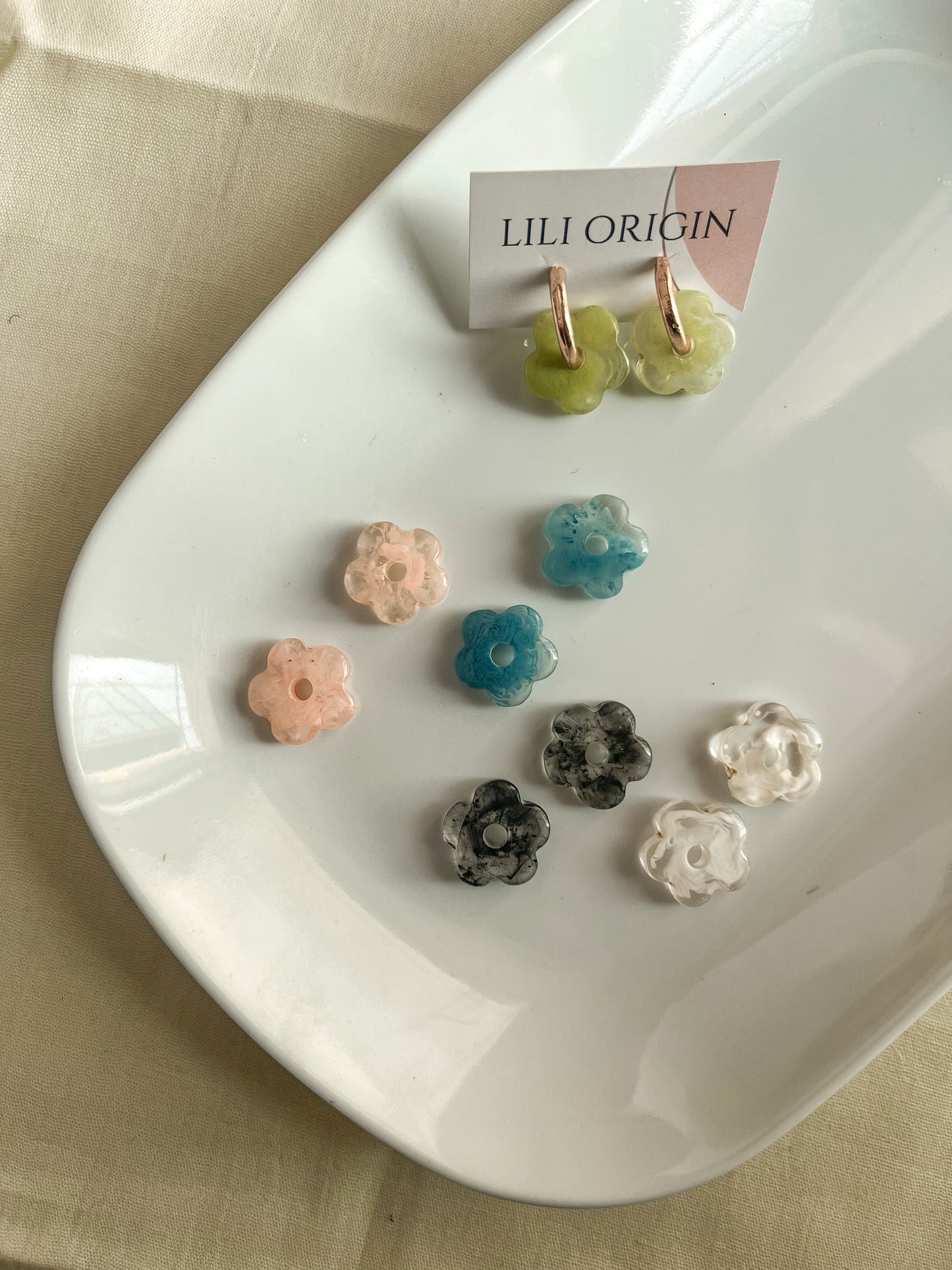 5 pack changeable resin earring - Lili-Origin